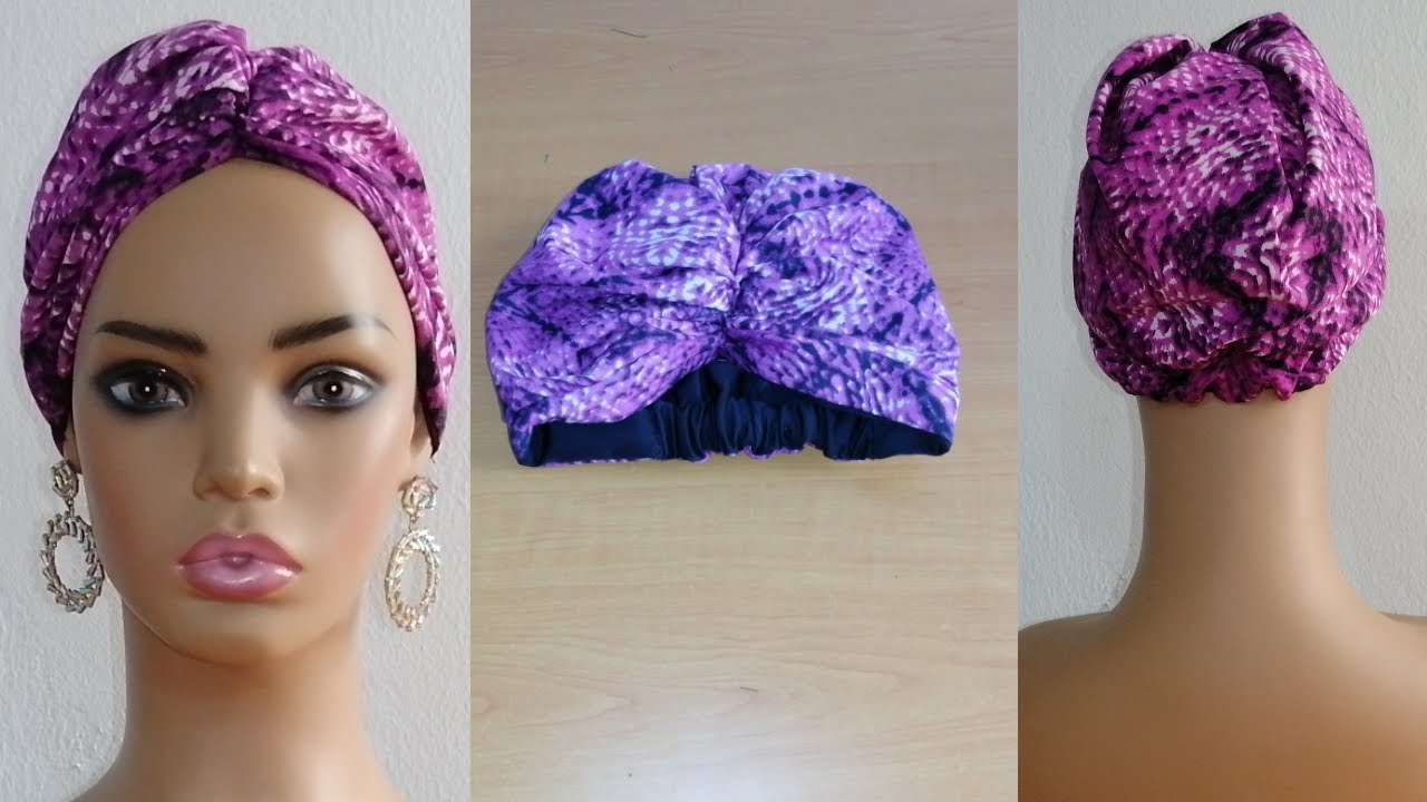 How to make a turban cap with African print [Easiest method]