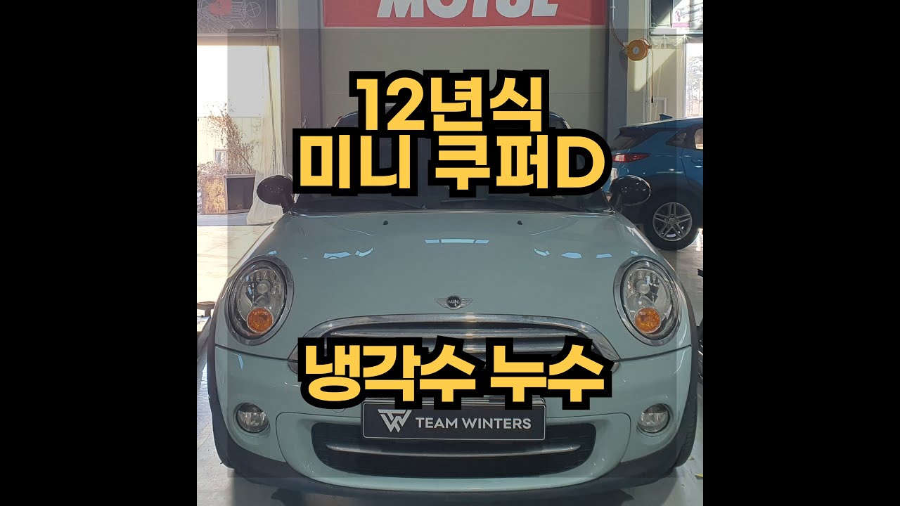 12년식 미니 쿠퍼 D 냉각수 누수 오일필터 하우징 쪽 결함 및 냉각수 컨넥터 및 환기 파이프 등에서의 결함