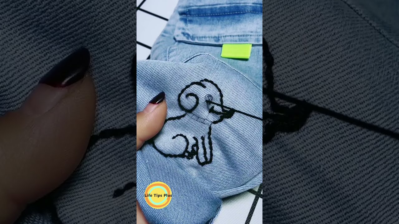 Hand Embroidery: Puppy.Amazing Embroidery Stitches For Beginners /Guide to Sewing. #shorts