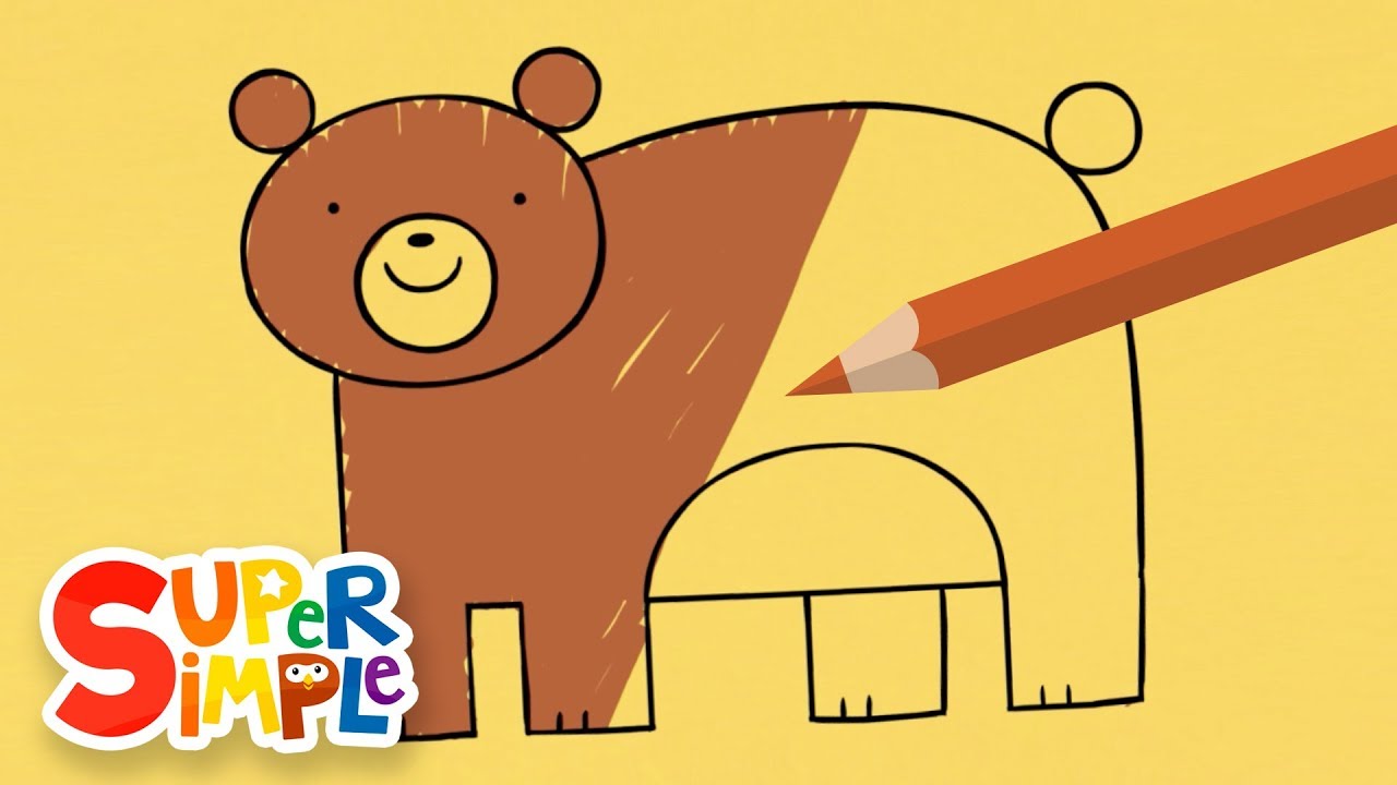 Drawing & Coloring a Bear | + More Art For Kids | Watch & Learn