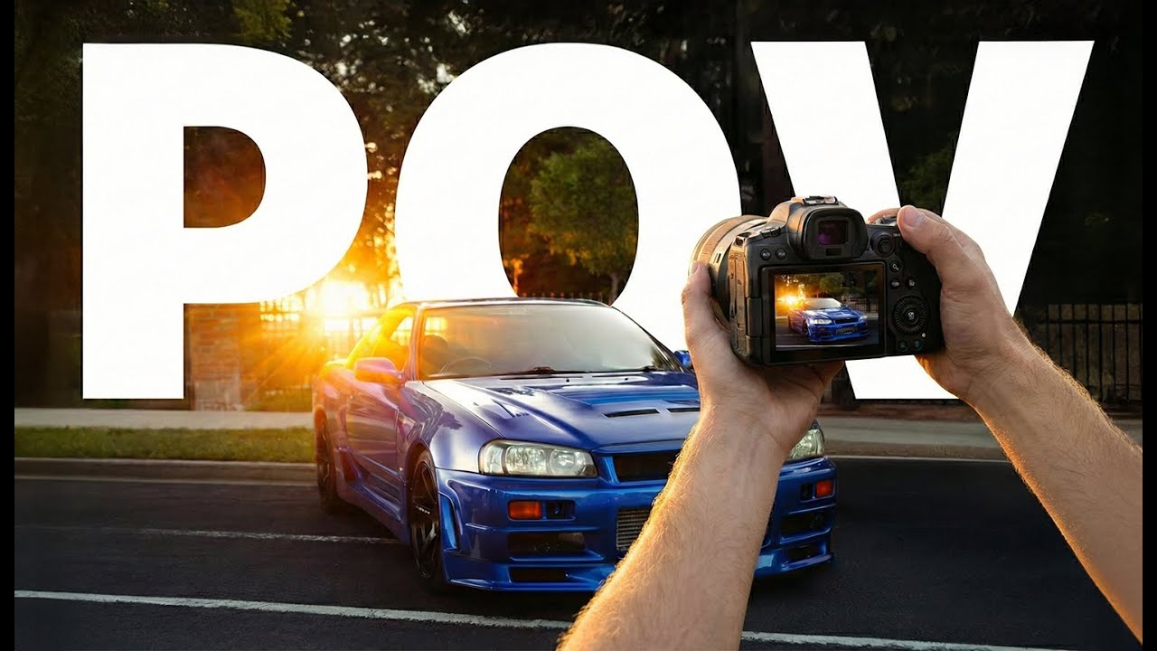 Professional Car Photographer At A Car Meet