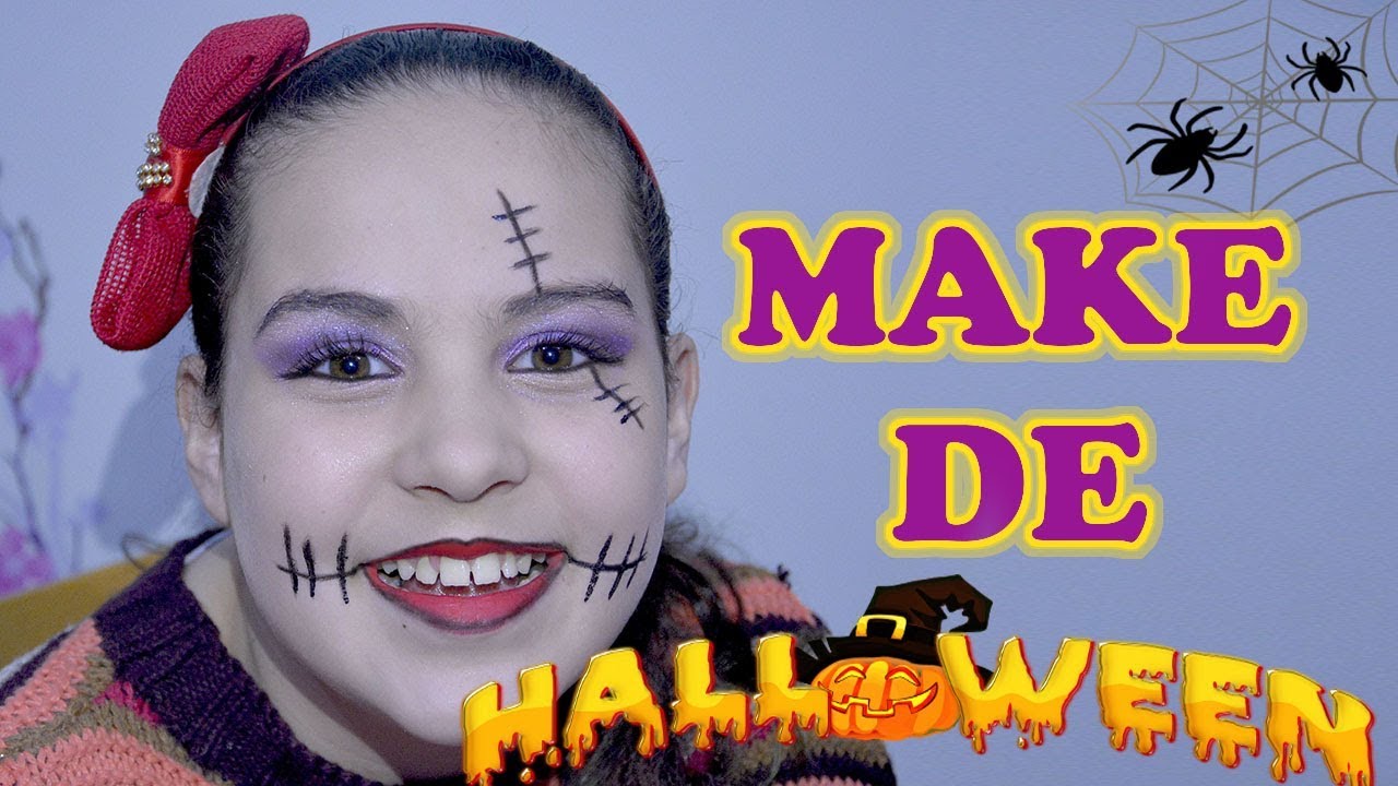 TUTORIAL MAKE DE HALLOWEEN COM SUSTO NO FINAL | Hora da Mari