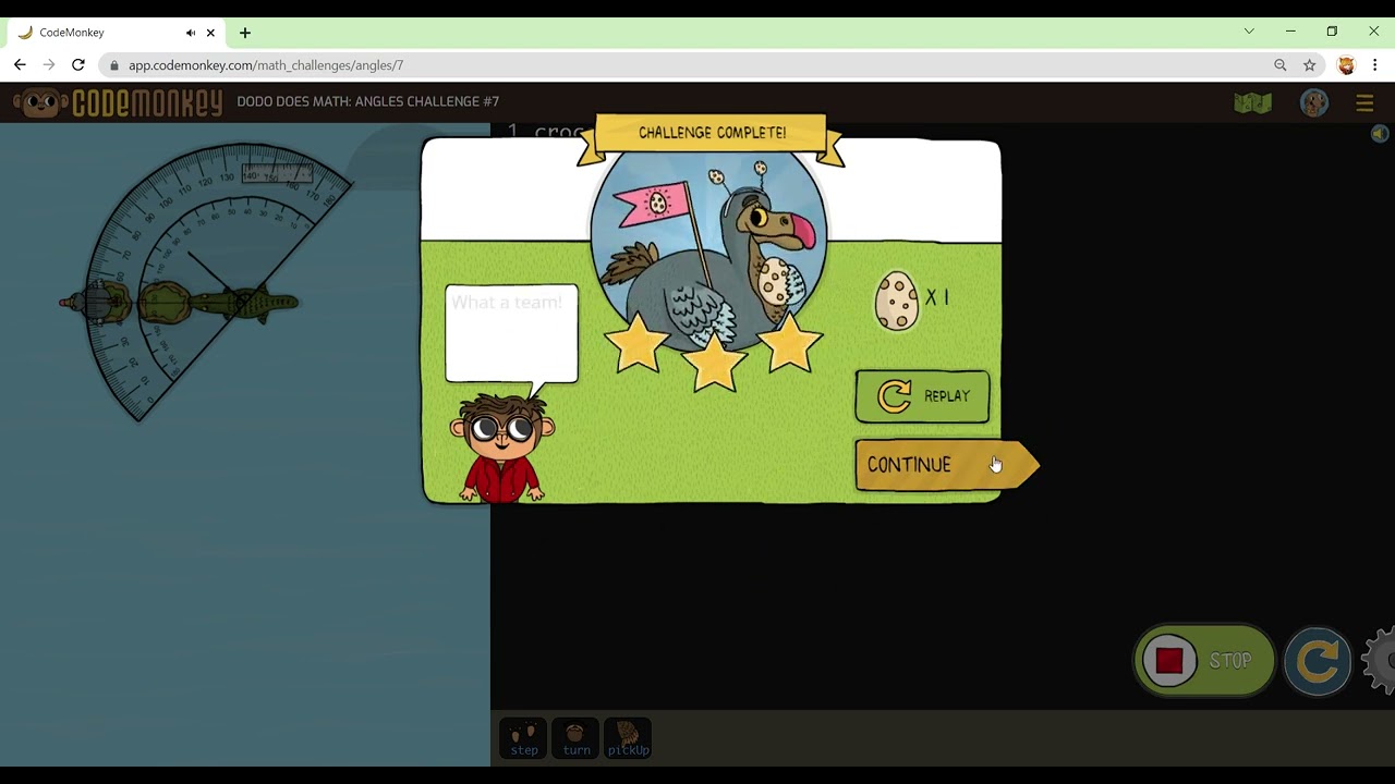 Hướng dẫn giải Coding Monkey - Dodo does Math Angles Challenge 1