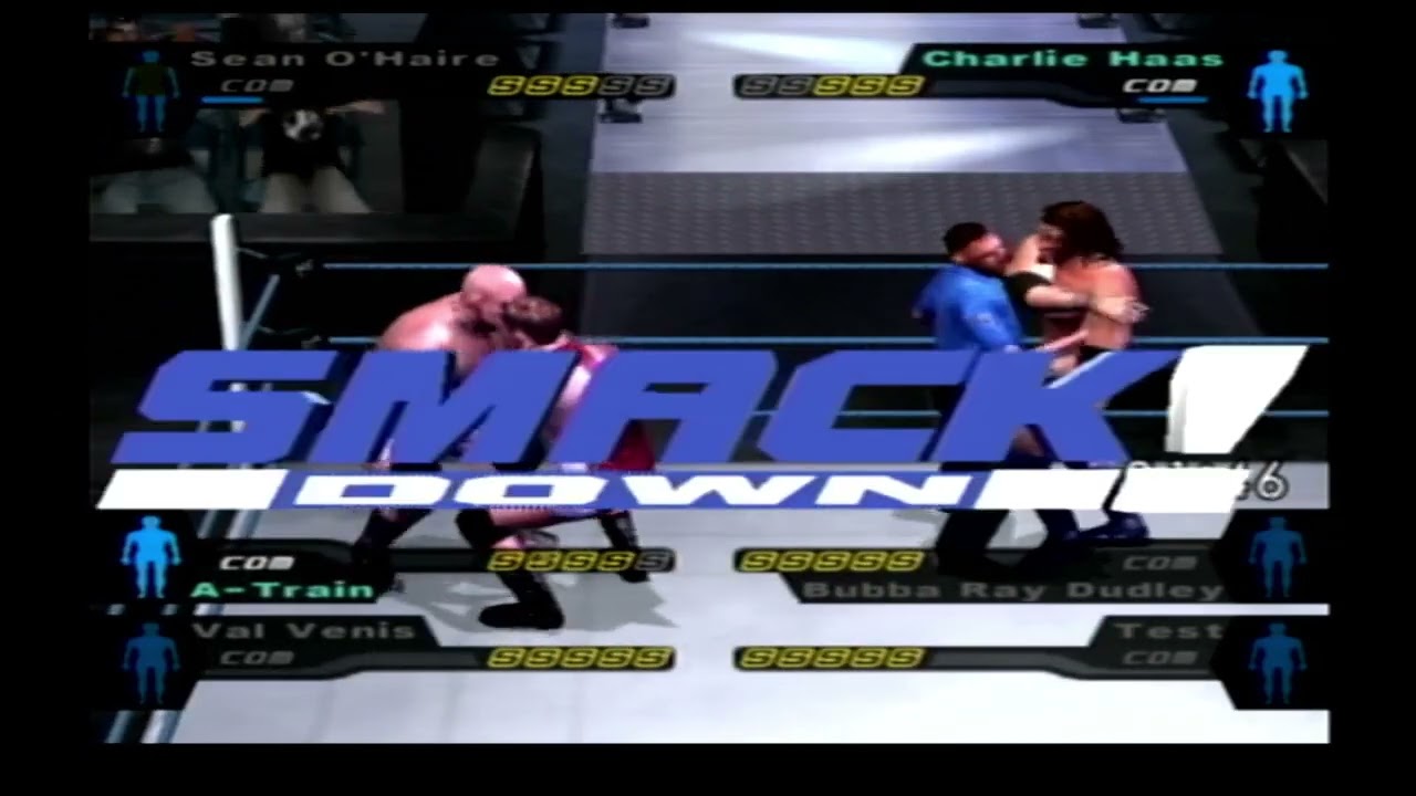 WWE Smack Down pain 4 matches tag team hardcore match ps2  2026