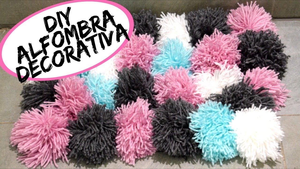 DIY ALFOMBRA DECORATIVA DE POMPONES DE LANA