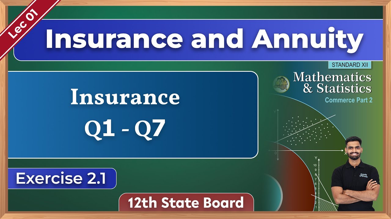 Insurance & Annuity | Ex 2.1 |  Q1 - Q7 | Lec 01 | 12th Commerce| Maths II | State Board |