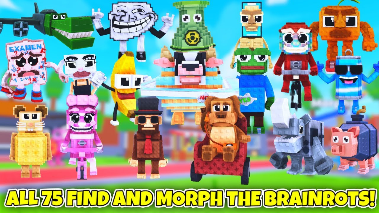 Find And Morph the Brainrot [75] How to get ALL 75 BRAINROTS / MORPHS SHOWCASE! - Roblox