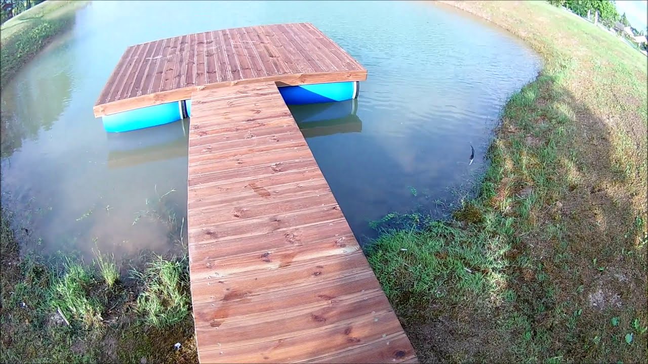How to build a floating dock using barrels...... Plaukiojantis tiltas iš statinių....
