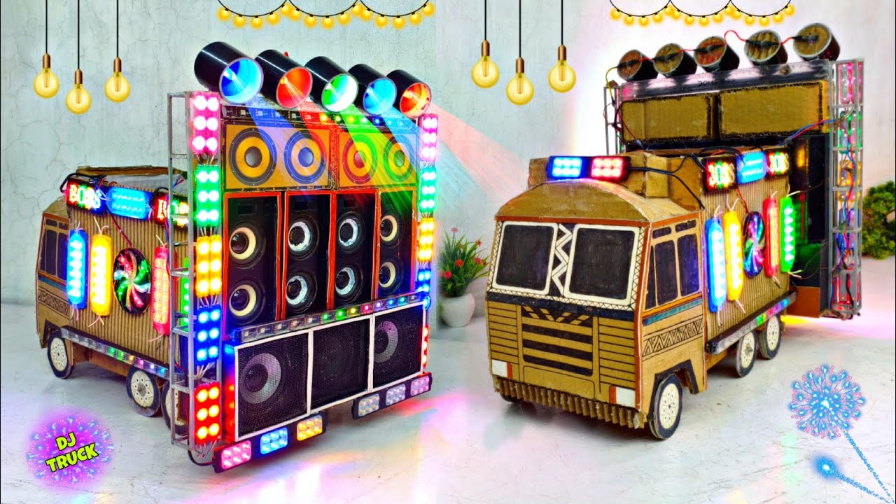 Mini Dj Truck Setup | how to make mini dj setup with cardboard Making Dj setup at home | dj wala
