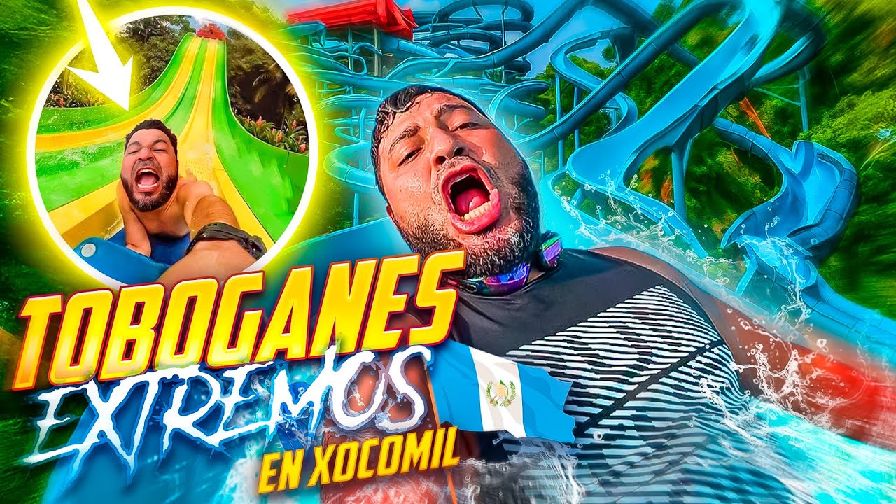 me subí a TOBOGANES EXTREMOS en Guatemala😱 | 🏄‍♂️PARQUE ACUATICO XOCOMIL🌊