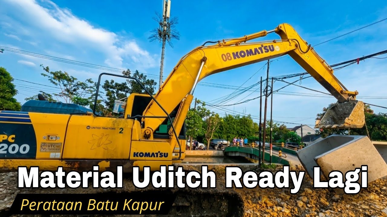 Program KDM❗️Proyek Jalan Baru Bekasi Jaya‼️Ekskavator Ratakan Batu Kapur & Drainase U-Ditch