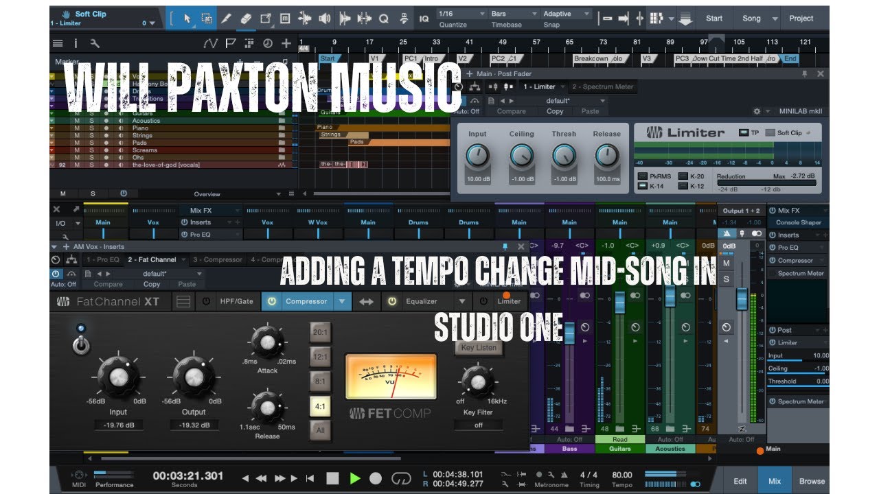 How To Add a Mid Song Tempo Change in Studio One