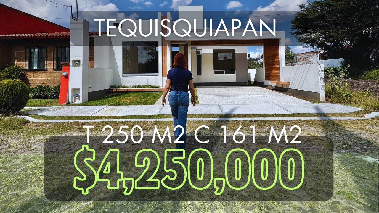 Casa de UNA PLANTA en TEQUISQUIAPAN con 250 m2 de Terreno y 161 m2 de CONSTRUCCIÓN 