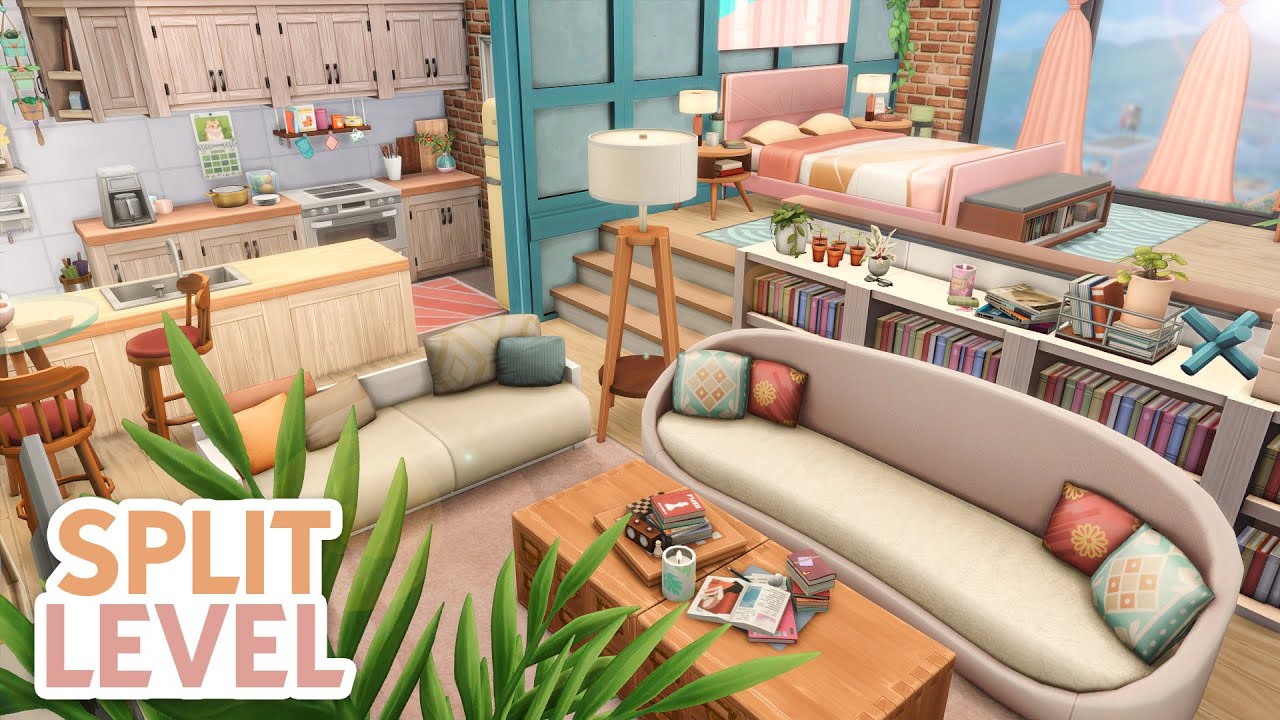 Colorful Split Level Apartment // The Sims 4 Speed Build: Apartment Renovation