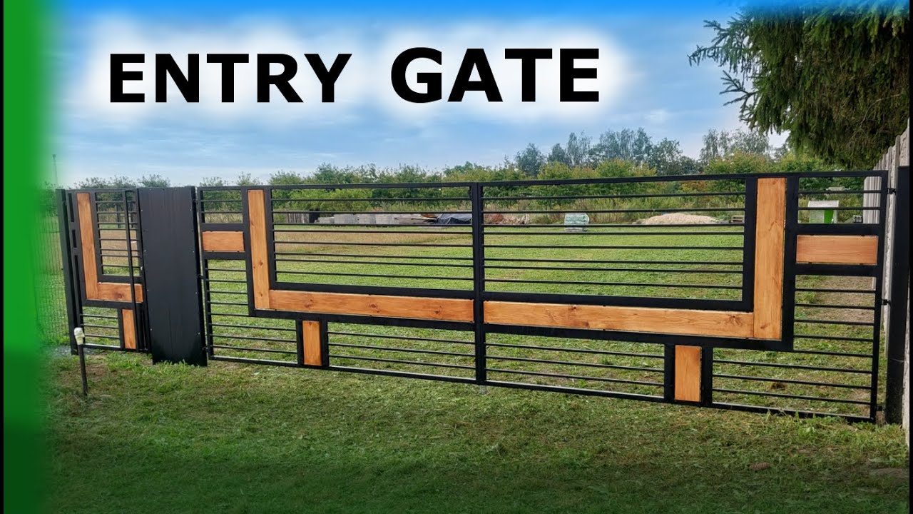 Szeroka 6 m BRAMA wjazdowa - ENTRY GATE , słupek multimedialny do przystosowania #kamatech