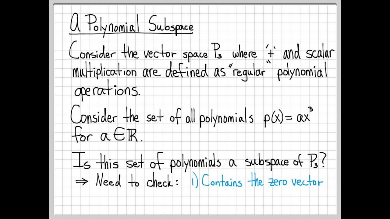 Linear Algebra Example Problems - A Polynomial Subspace