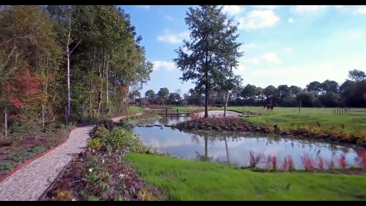 Aanleg landschappelijke tuin met natuurlijke zwemvijver in Wolddijk