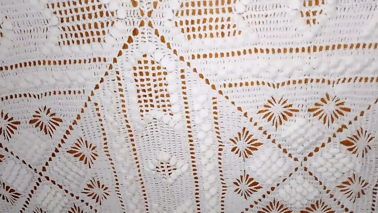 Couvre lit en crochet point de mouche