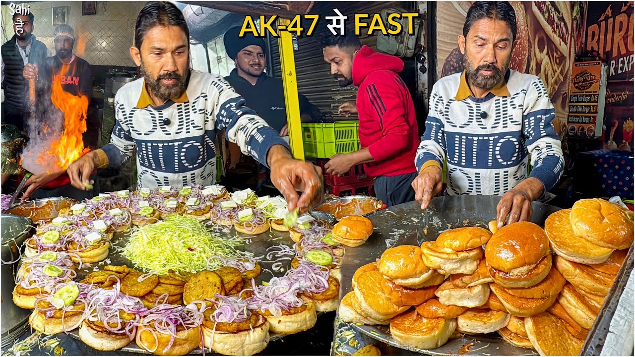 OP🔥 Speedy Baap Bete ka Toofani Tadka Punjabi Burger | Street Food India