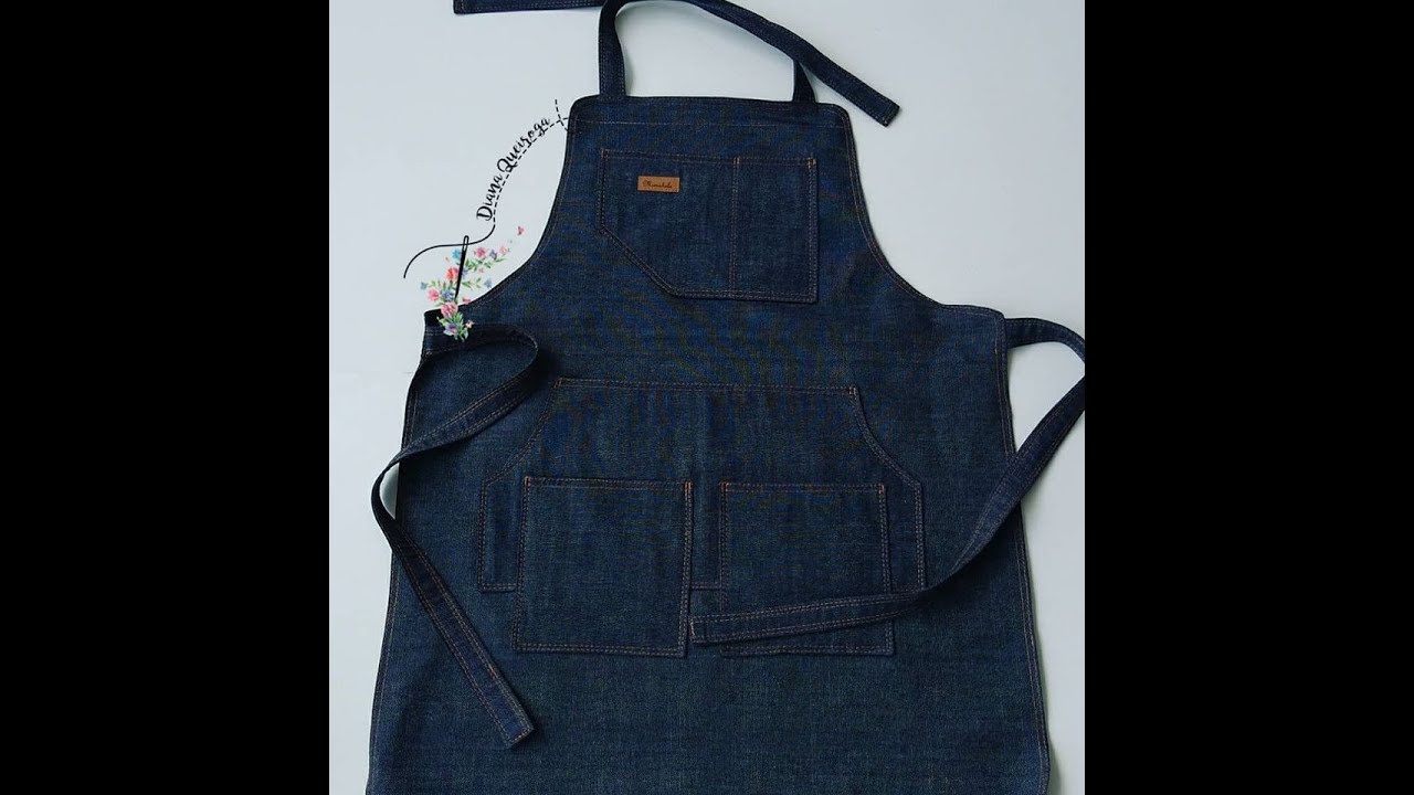 Avental jeans para cabeleireiro. Passo a passo fácil