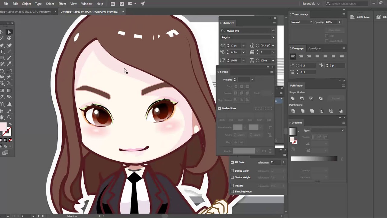 เทคนิคการลงสี ใน Illustrator ให้เร็วและสวย ด้วยเครื่องมือ knife