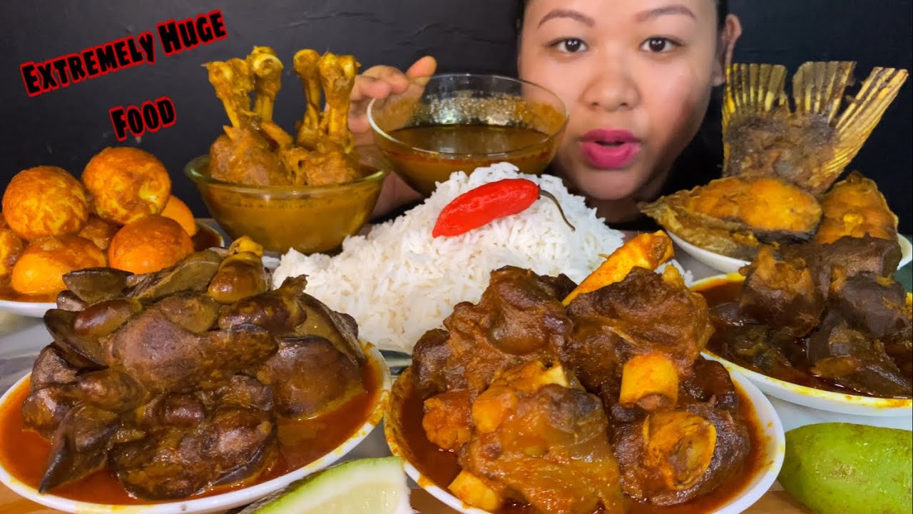 ‘SPICY BHUNA’ MUTTON CURRY, MUTTON LIVER CURRY,CHICKEN CURRY, CHICKEN LIVER CURRY, EGG CURRY MUKBANG