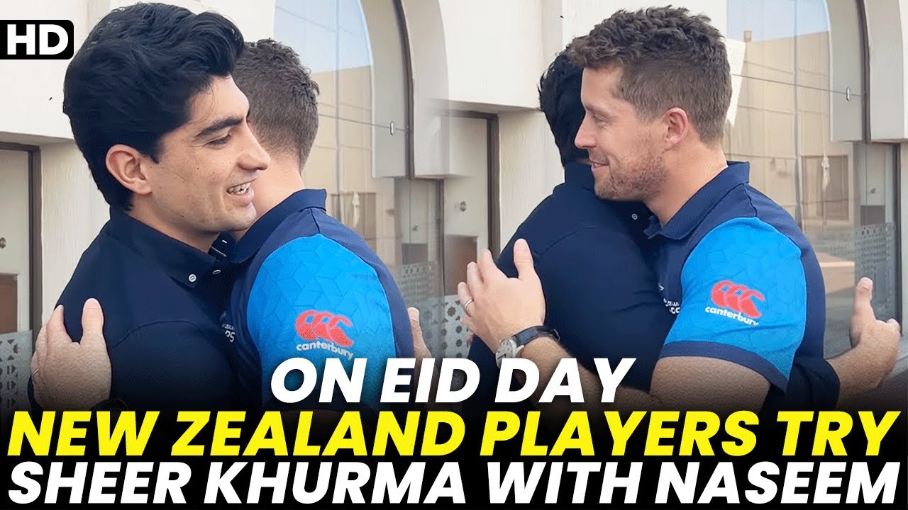 New Zealand Players Try Sheer Khurma With Naseem Shah on Eid | PCB | M2B2A