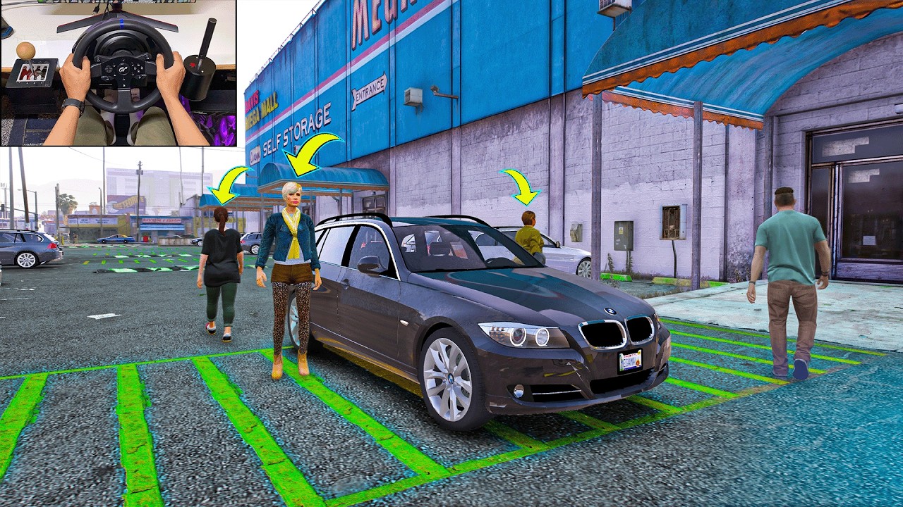 GTA V Pick up & Transport company employees to Davis Mega Mall in BMW