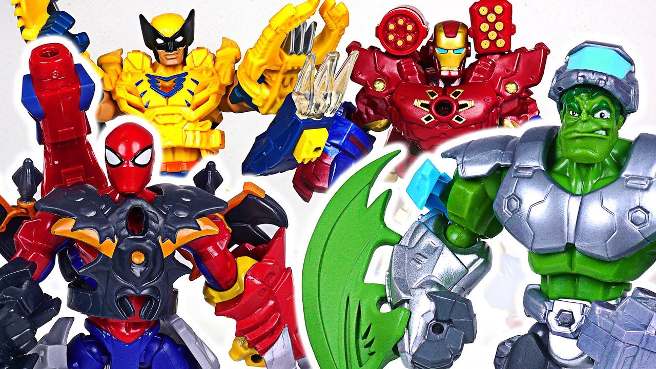 Marvel Avengers Electronic Hulk, Spider Man, Iron Man transform! Defeat dinosaur! #DuDuPopTOY
