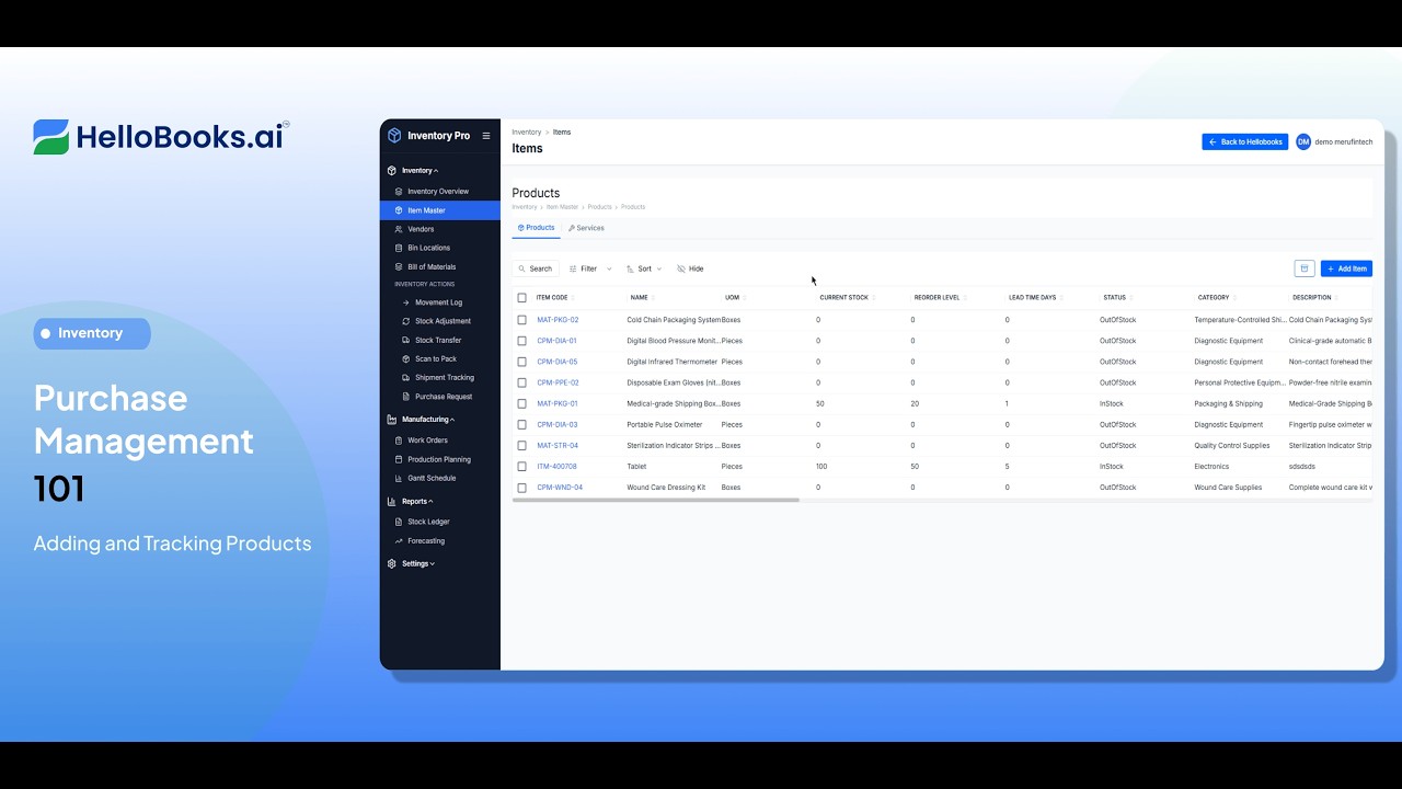 How to Manage Products in HelloBooks | Product Setup & Management Demo