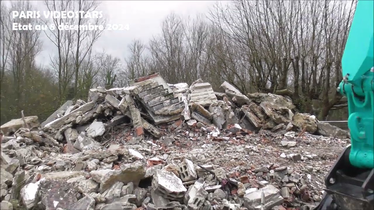 Démolition totale de la Plage de Gournay sur Marne / novembre décembre 2024 - ancienne guinguette