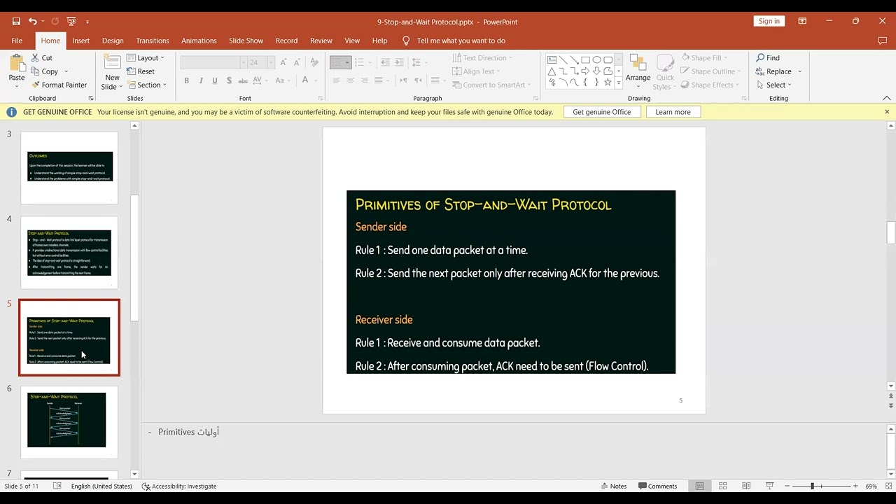 Lec7: Stop and Wait Protocol