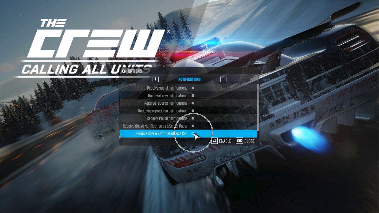 How To Disable Chase Notifications as a Cop Car In The Crew