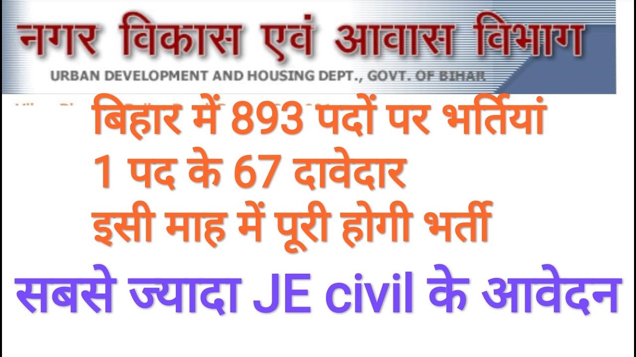 Bihar UDHD recruitment 2020 - total form fill up