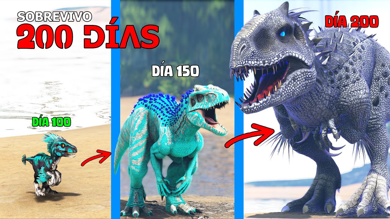 SOBREVIVO 200 D&Iacute;AS como INDOMINUS REX DIOS en ARK y evoluciono en dinosaurio destructor de Titanes