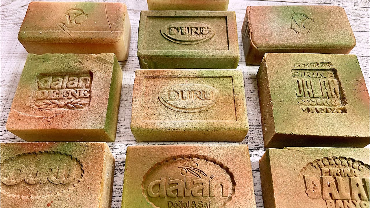 ASMR soap cutting Painted soap Satisfying video💚