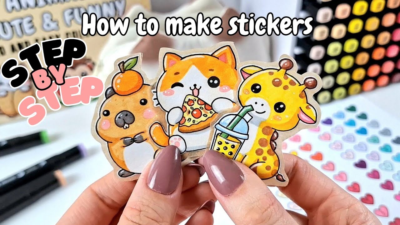 How to Draw Cute Kawaii + Make Stickers at Home😍