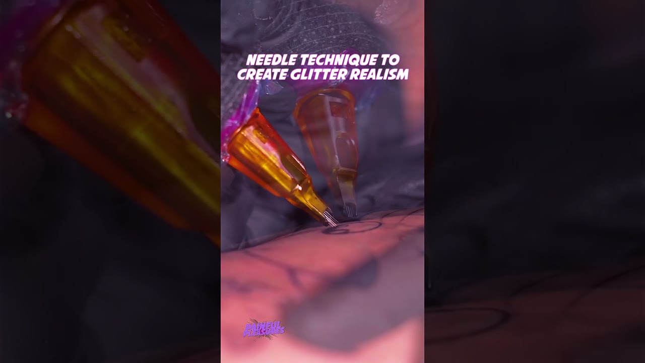 Amanda Graves shares her Needle Technique for her MAGICAL GLITTER Tattoos #glitter  #tattoo