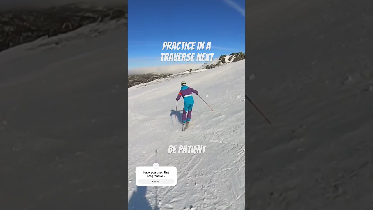 Ski drill for smoother turns - side slip progression #ski #skitips #advancedskilessons #howtocarve