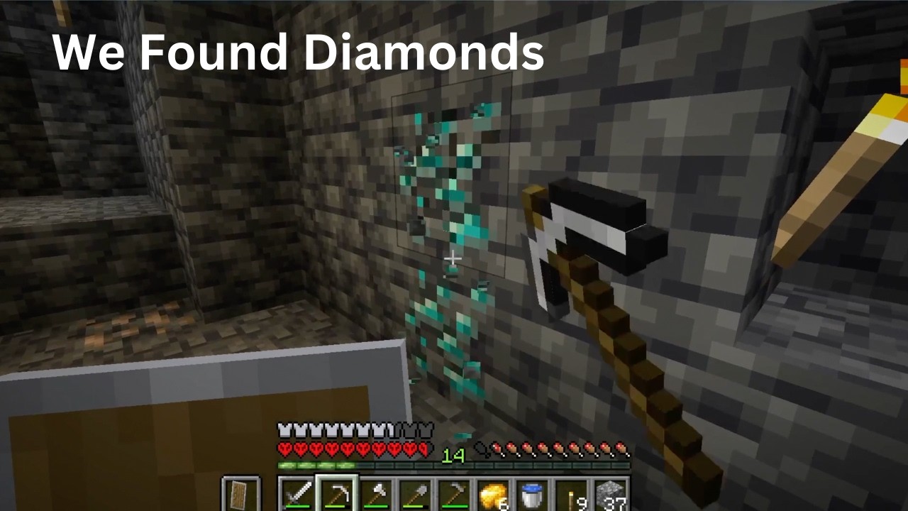 Minecraft Ep3 | We Found Diamonds and Storage Construction