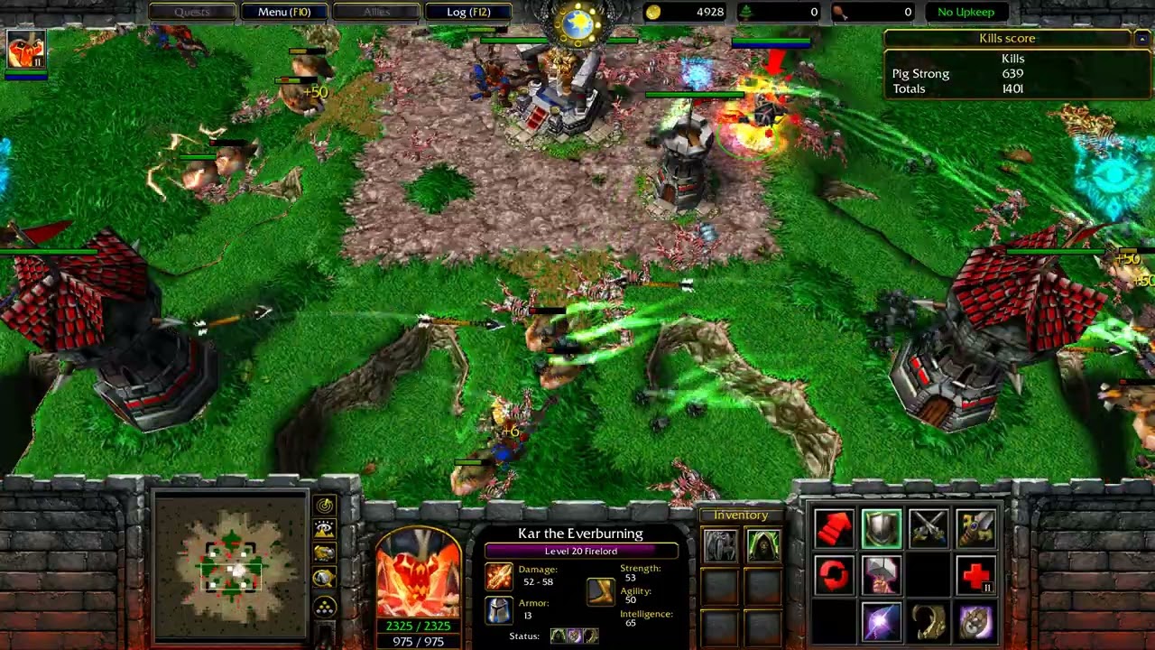 Gameplay | Defender v2.1d ถึงเวฟ 30 มังกรกระดูก #warcraft #worldeditor