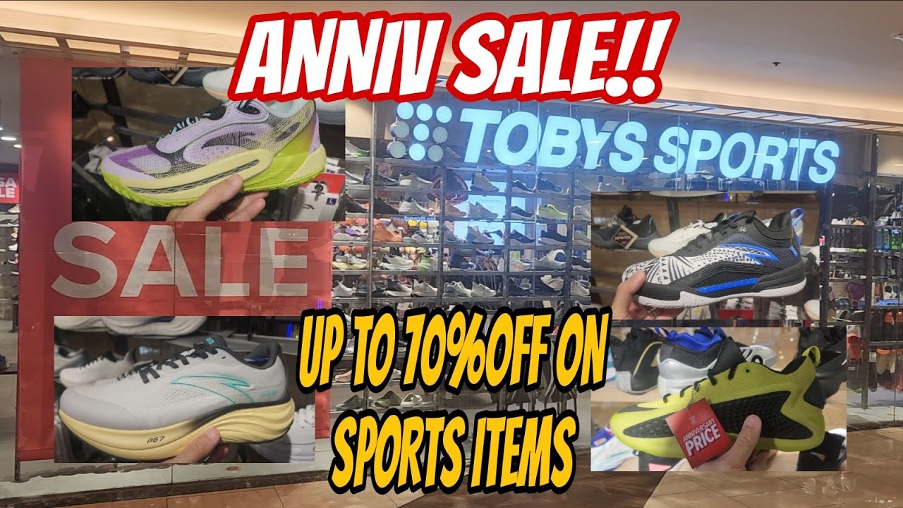 UP TO 70% SALE SA ANNIVERSARY SALE NG TOBYS SPORTS!