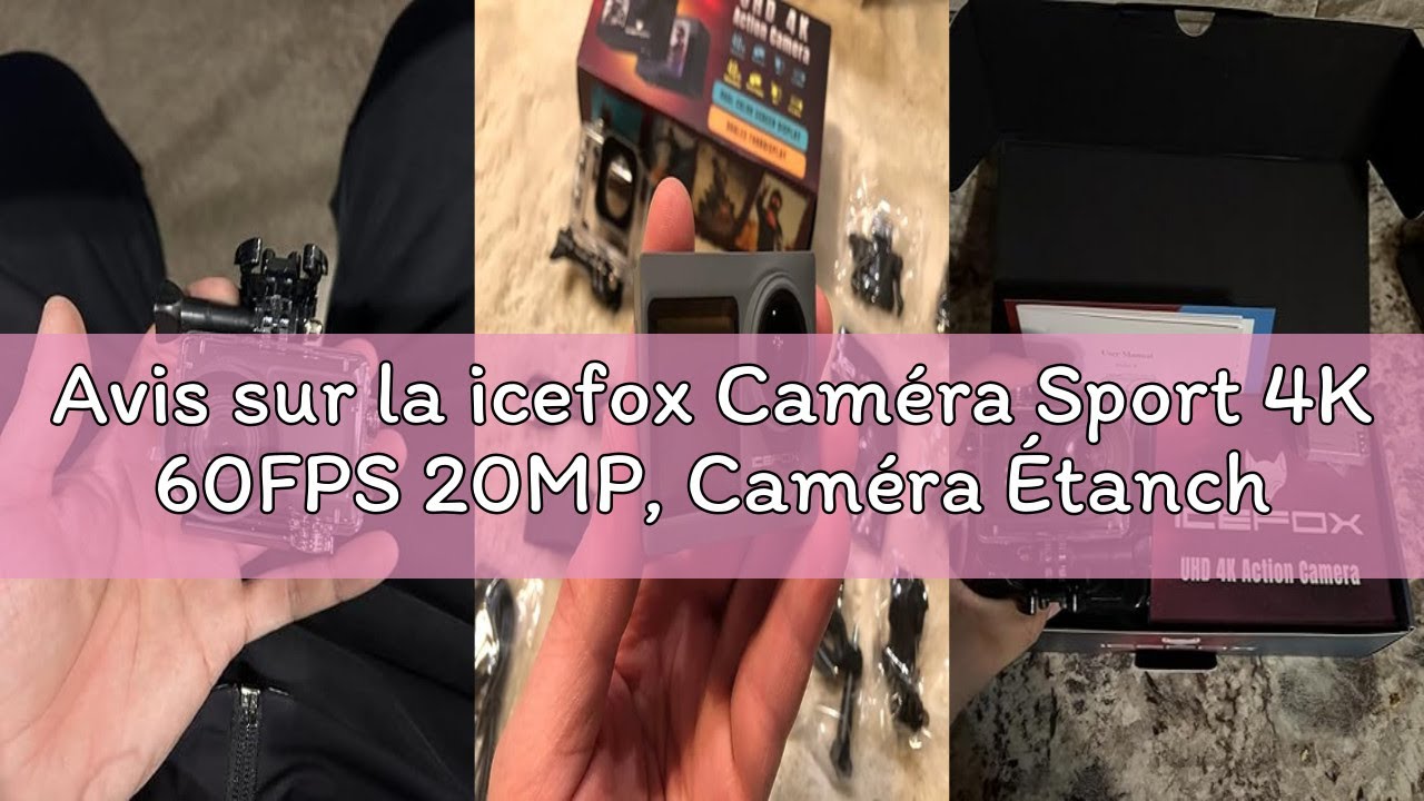 Avis sur la icefox Caméra Sport 4K 60FPS 20MP, Caméra Étanche avec Stabilisation EIS, Zoom 5X, Comma