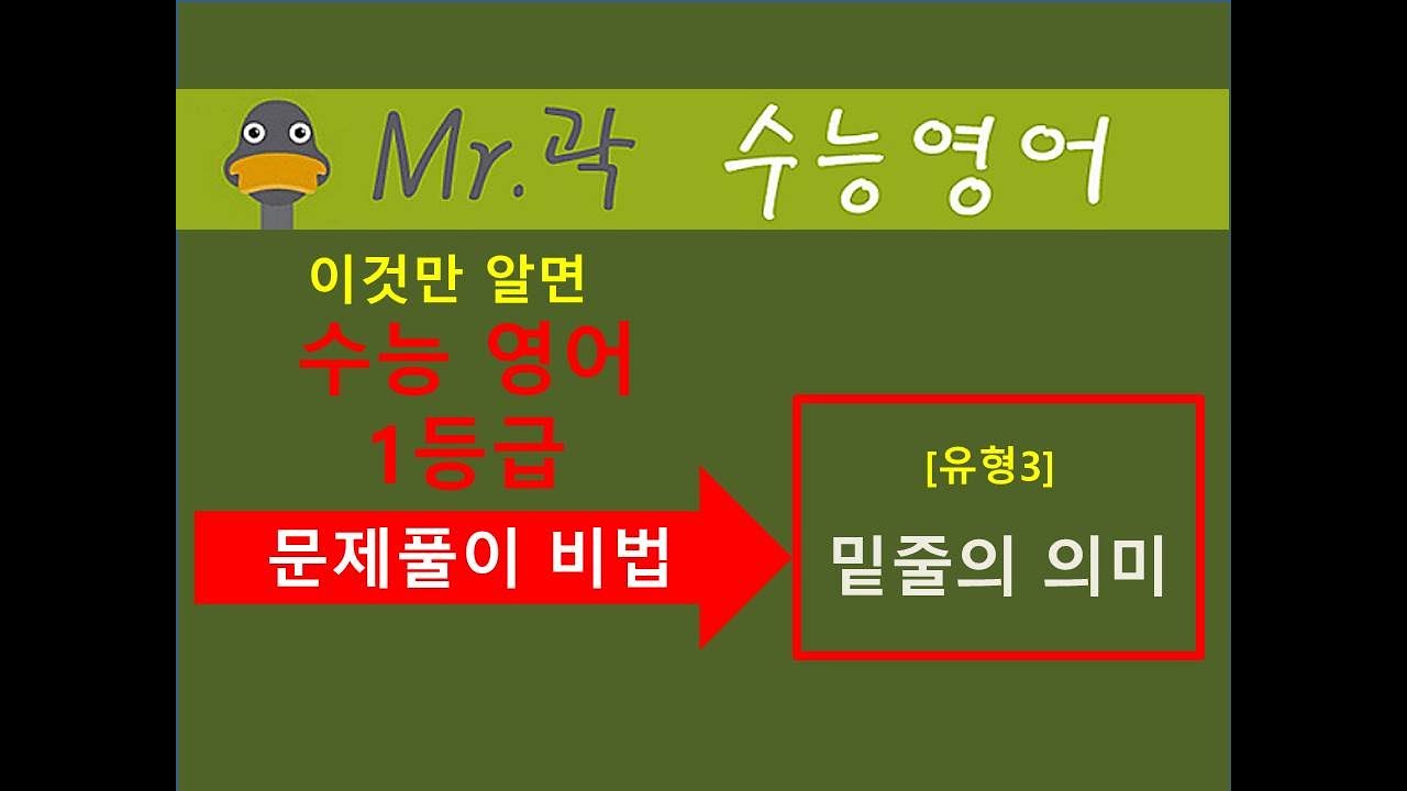 밑줄의 의미 간단히 풀기(수능영어  홀수형 21번)/풀이비법/찍기[Mr.곽의 수능 영어]