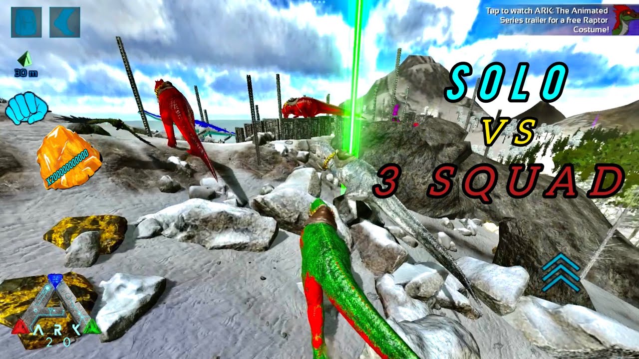 ARK | OP PVP SOLO VS 3 TRİBE ONLY  PVP RAİD OLD ARK MOBİLE