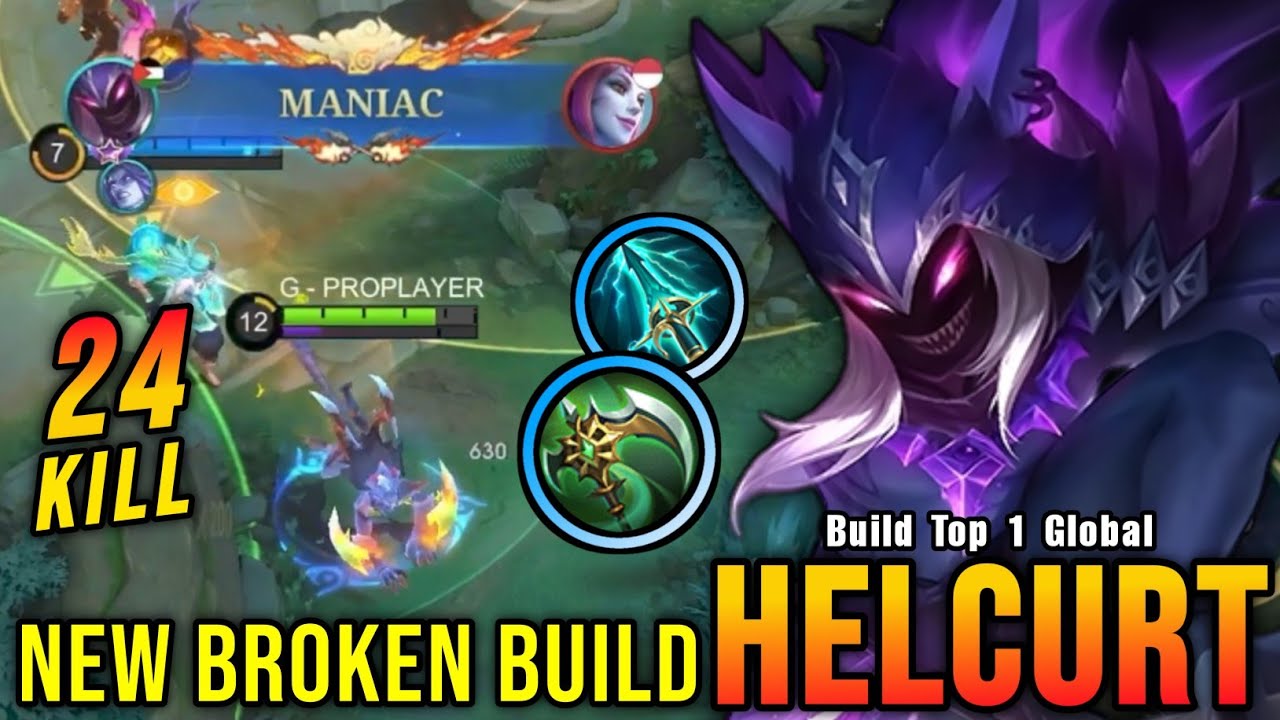 24 Kills + MANIAC!! New OP Build for Helcurt 100% IMMORTAL!! - Build Top 1 Global Helcurt ~ MLBB
