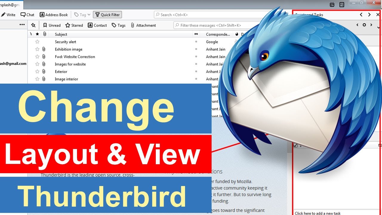 How to Change Mozilla Thunderbird Layout & View?