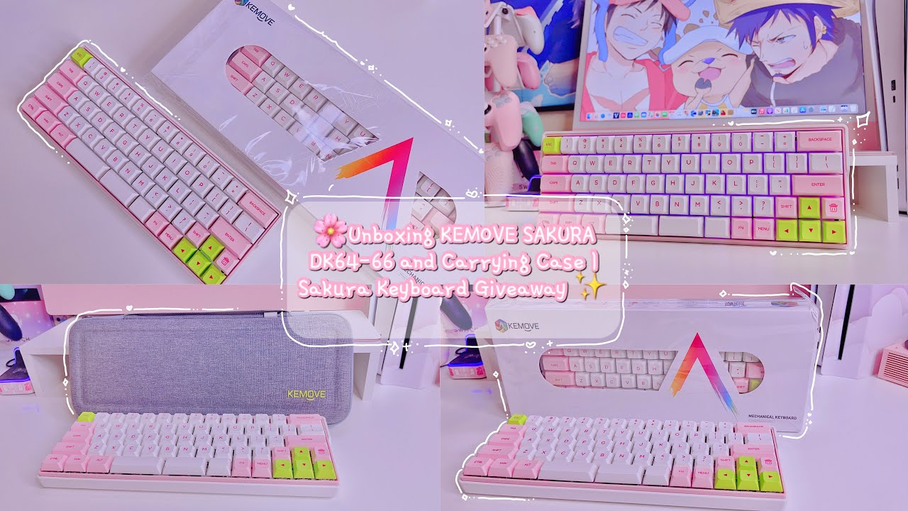 🌸 Unboxing KEMOVE Sakura DK64-66 and Keyboard Carrying Case💕 | Sakura Keyboard ✨
