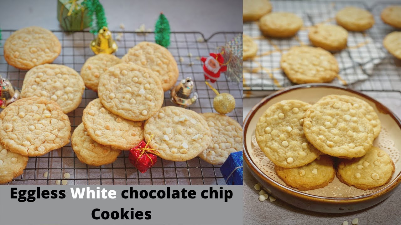 Eggless White Chocolate Chip Cookies | Bakemas 2021 - Day 2 | Christmas Baking | Bake with Deepali