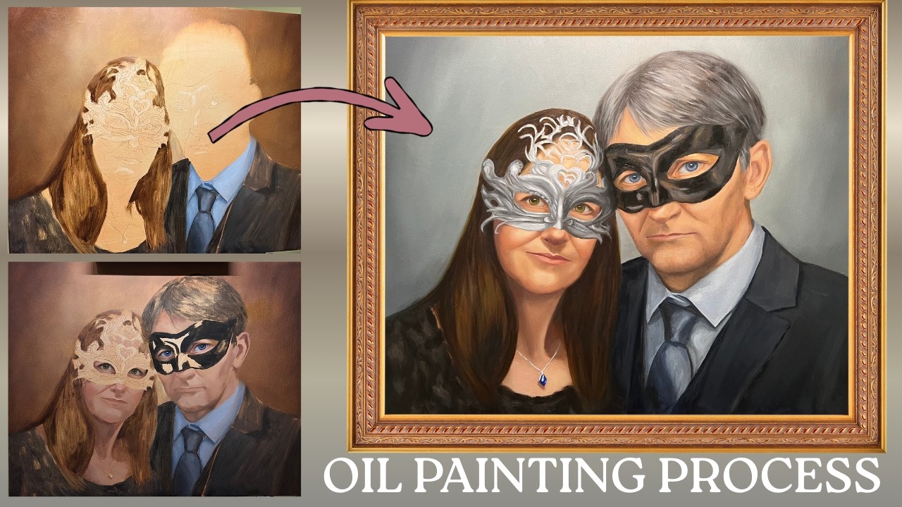 Double Portrait painting in oils, painting Process 💙
